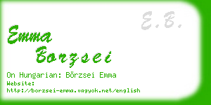 emma borzsei business card